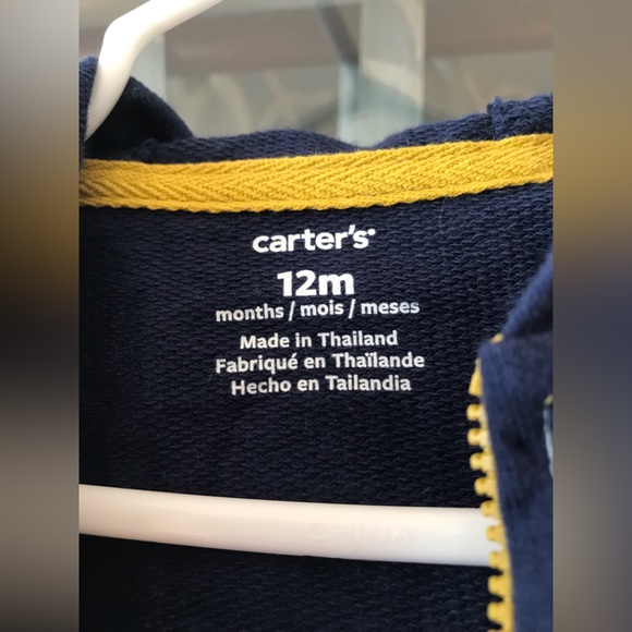 NWT Carter’s size 12 mo “Cute And Charming Little Guy” fox zip up hooded romper - Picture 4 of 9